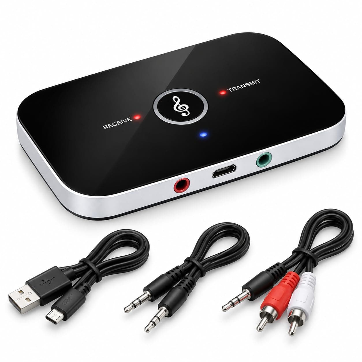 Adaptateur Bluetooth 2 en 1 émetteur récepteur jack et RCA