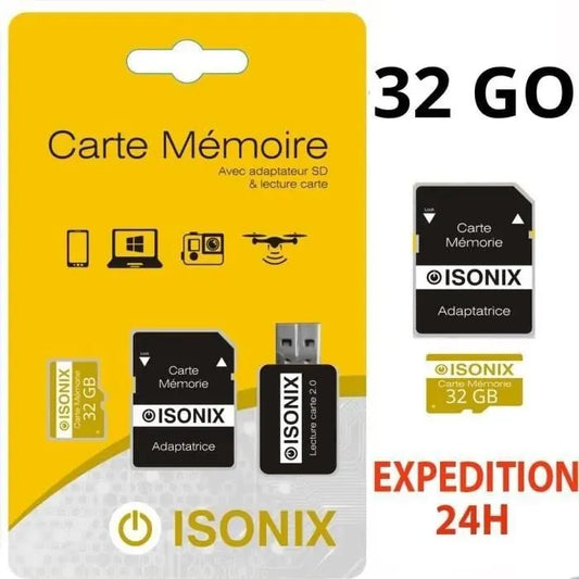 Carte Micro SD ZISONIX Original 32 Go - Jaune - SDHC/SDXC
