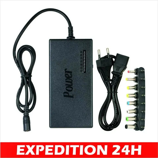 Chargeur Universel PC Portable 96W Multi-Tension 1,8m