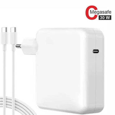 Chargeur USB-C 30W pour MacBook Pro – Adaptateur PD Blanc