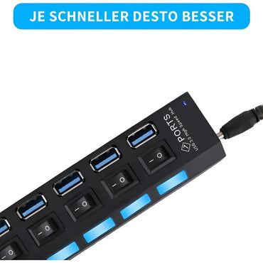 Hub USB 3.0 Alimenté 7 Ports pour PC